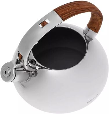 Чайник швейцарський Kinghoff/Klausberg 3274 7077 з нержавіючої сталі, 3л, Induktion, з свистком, сріблястий