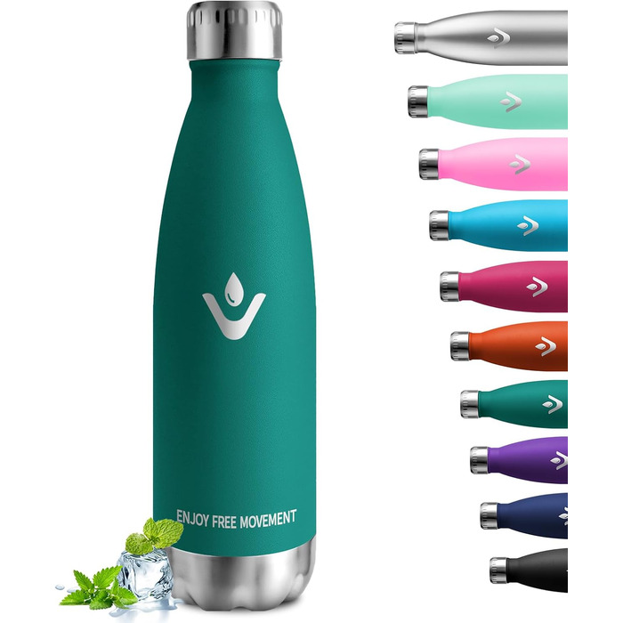 Термофляка 750 мл, нержавіюча сталь, без BPA, для спорту, подорожей, дітей, Outdoor, витримує газовані напої, термокана, витік захищений, темно-зелений
