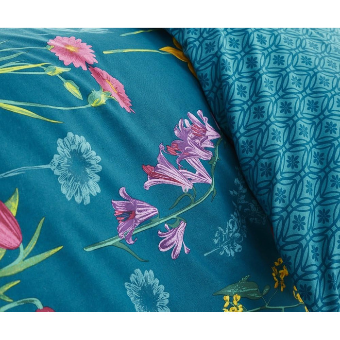 Комплект постільної білизни Dreams & Drapes Ingrid, блакитно-зелений, для ліжка King, легкий у догляді