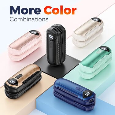 Електричні грілки для рук 2 шт., перезаряджувані, 6000mAh, компактні, надлегкі, 5 рівнів нагріву до 55°C, для кемпінгу (Хакі)