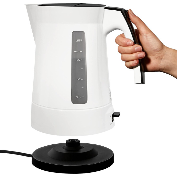 Електричний чайник MELITTA Enjoy Aqua, 1.7 л, 2400 Вт, чорний/червоний, знімний фільтр від накипу