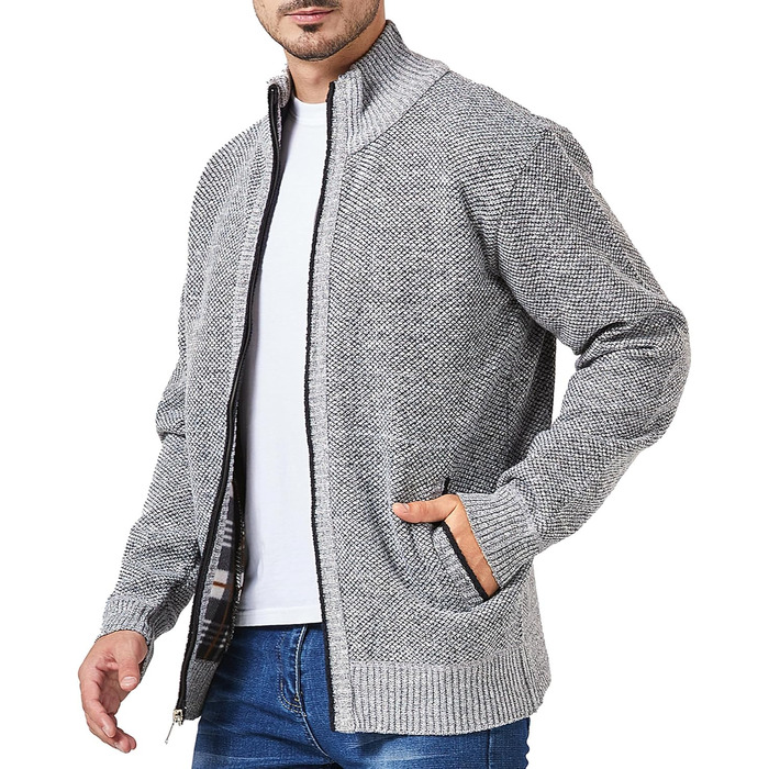 Чоловіча кардиган-кофта з флісу GLESTORE, сірий світлий, для стильного образу