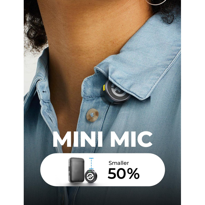 Hollyland Lark M2 бездротовий петличний мікрофон для iPhone 15/16/17 та Android, 300м радіус дії, Hi-Fi звук, шумозаглушення, 30 годин роботи, міні-мікрофон для відео (2TX + USB-C RX + зарядний кейс) USB-C (2TX+1RX) Чорний