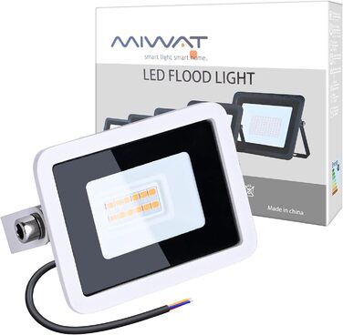 MIWATT LED прожектори для вулиці 2 шт, 50 Вт, 4000 Лм, холодне біле світло 6000K, IP68 водонепроникні, для двору, гаража, саду