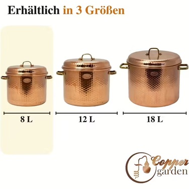 Copper Garden 8 L Copper Pot with Lid