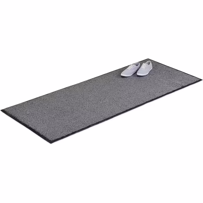 Relaxdays Entry Mat Grey, Indoor Doormat, Large Dirt Trapping Mat, Thin Entrance Mat, Doormat 80x200 cm, Black and Grey