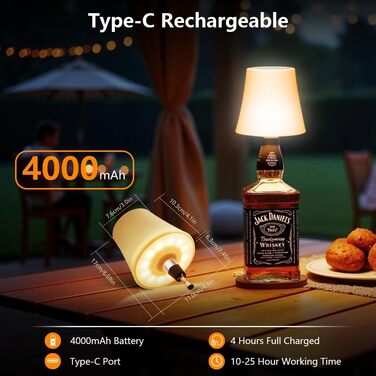 Настільна лампа LED акумуляторна бездротова 2 шт. з RGB підсвічуванням, димуванням, сенсорним керуванням, IP54 водонепроникна для спальні, вітальні, балкону