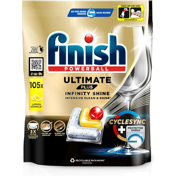 Таблетки для посудомийних машин Finish Ultimate Plus Infinity Shine Citrus, 105 шт