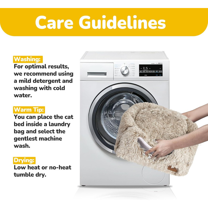 Cat Cave Cat Bed Cat House Cozy Cave 40x40cm Foldable Washable Comfortable Cat Sleeping Place for Cats Kittens Puppies with Removable Cat Head Pillow Beige (Coffee Brown-L)