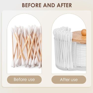 Організатор для ватних паличок та дисків, прозорий, для ванної кімнати