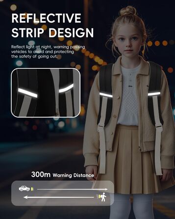 Шкільний рюкзак для дівчаток 2 в 1: рюкзак та сумочка, 3-7 клас, 45 см, чорний