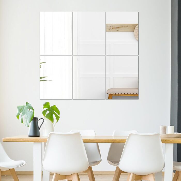 6 шт. дзеркал самоклеючих, 30 x 40 см, гнучкі акрилові дзеркала для стін, шаф, ванної кімнати