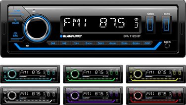 Автомагнітола Blaupunkt BPA 1123 BT 1-DIN, FM-RDS, Bluetooth, USB, Aux, Multicolor, 200 Вт