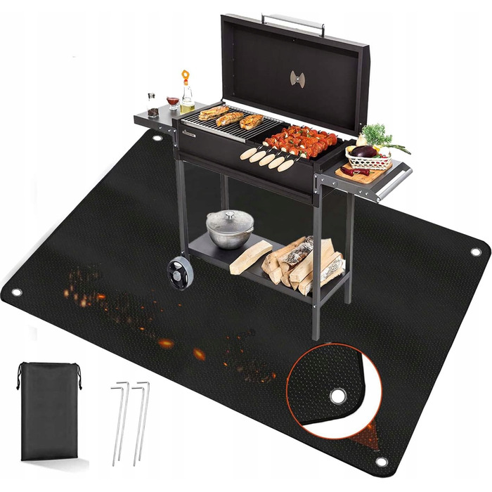 Вогнетривка захисна підкладка під гриль та BBQ, 150x120 см