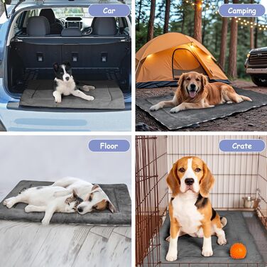 Водонепроникний килимок для собак Pawsse для подорожей та активного відпочинку, зручний, миючий, 127 x 70 см, сірий (смугастий)