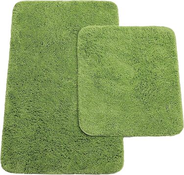 Brandsseller Green Bath Mat Set - 2 Piece Set: 50x80cm & 45x50cm