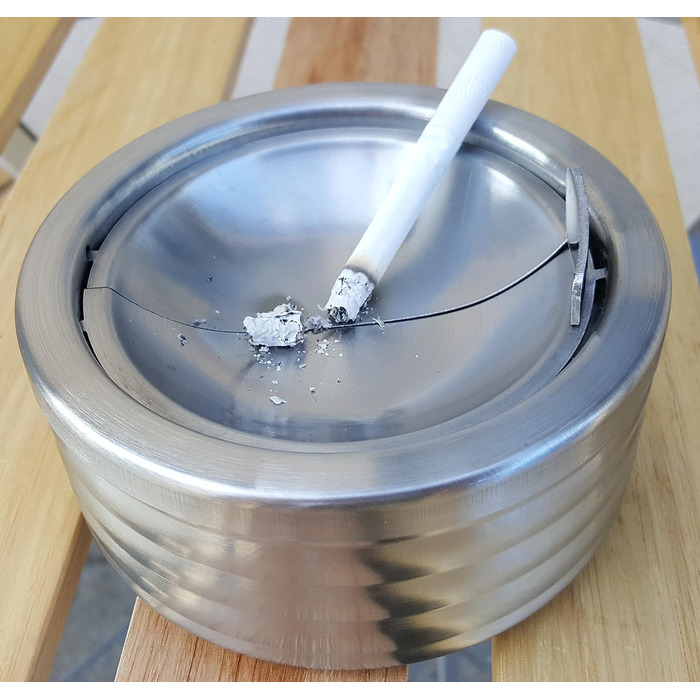 Попільничка з кришкою Bambelaa, нержавіюча сталь, для бару, 1 шт.