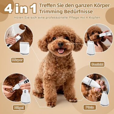 Машина для стрижки собак та котів ETACCU 4-в-1 з LED-дисплеєм, тример для лап, шліфувальник кігтів