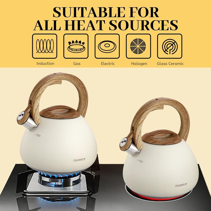 Чайник заварний з нержавіючої сталі Teekessel Pfeifende для плити та індукції, 2.5 л, зелений