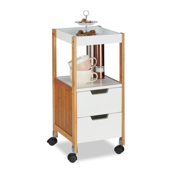 Relaxdays Rolling Cart with Drawers