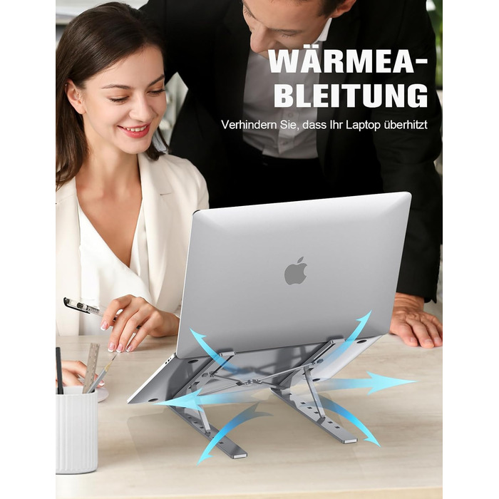 Підставка для ноутбука Babacom, 5-рівнева, алюміній, регульована висота, вентиляція, сумісна з MacBook Pro Air та іншими ноутбуками 10-15.6”