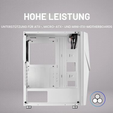 Ігровий корпус Mars Gaming MC777W White, Infinity Mirror ARGB, загартоване скло, 2 вентилятори Chroma ARGB, ATX, Білий