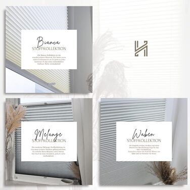 Home-Vision Premium Pleated Blinds, Custom-Made, for Interior Frames, Height, Fabric Color, and Profile Colors, Opaque Blind for Windows & Doors, Sunshade Roller in Various Widths (Clamp-on, Height 50-149 cm)