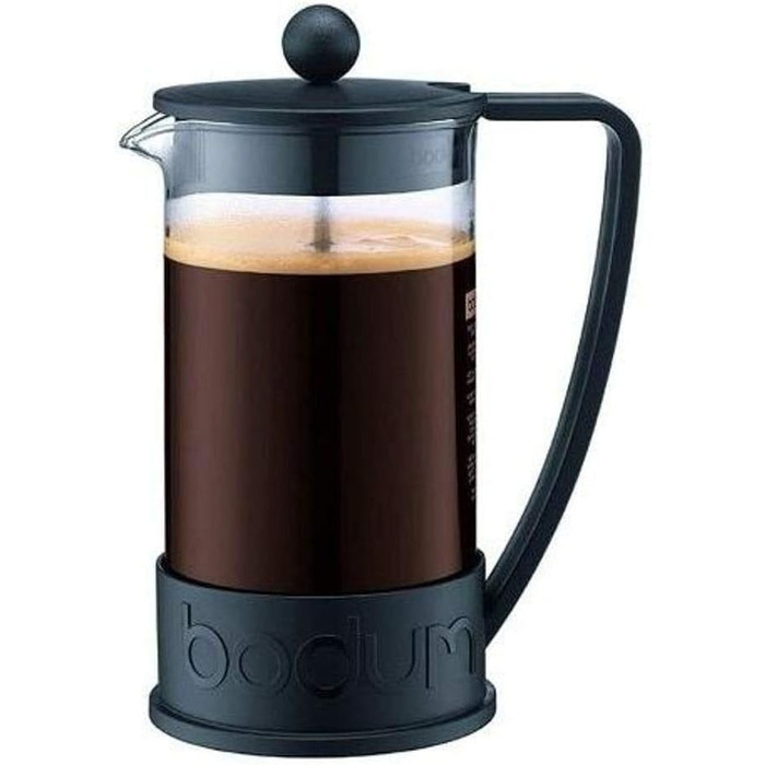 Френч-прес Bodum BRAZIL 1 л, сталевий фільтр, чорний, 8 чашок