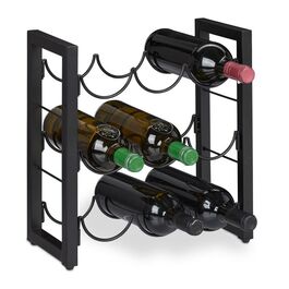 Relaxdays Black Wine Rack for 9 Bottles