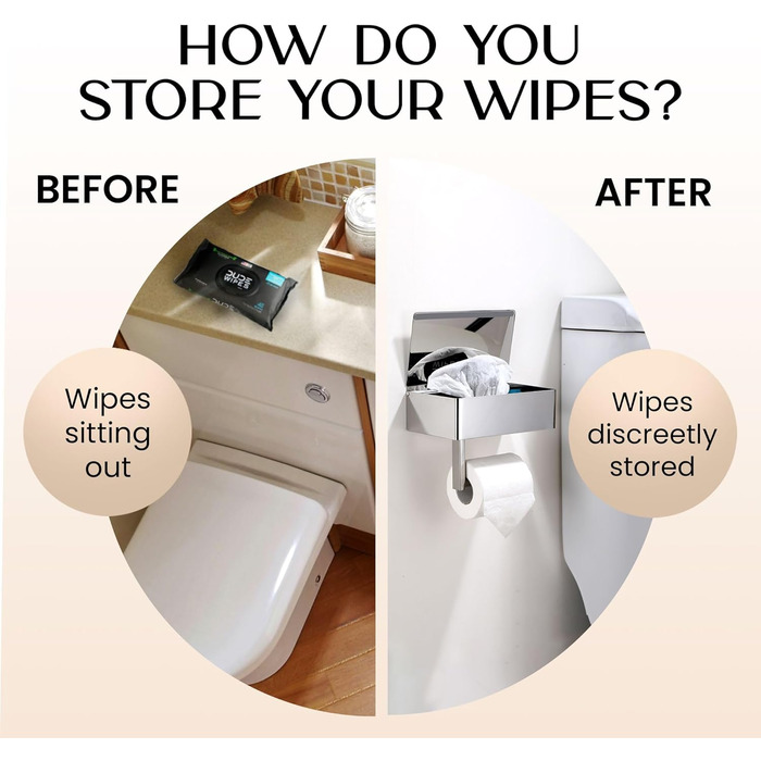 Day Moon™ Toilet Paper Holder Wood, Wet Tissue Box - Toilet Paper Holder with Wet Tissue Box, Toilet Paper Holder with Shelf Dark Wood With Storage