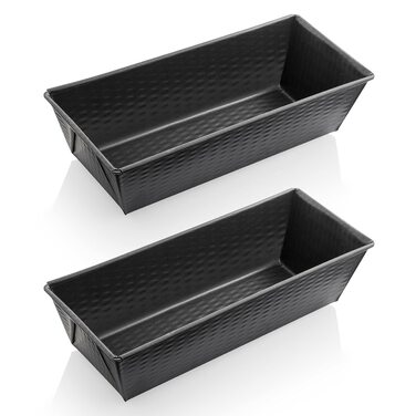 Форма для випічки хліба Grizzly Brotbackform, 35x15 см, антипригарна, для кексів та хліба на заквасці, чорна (2 шт. 30x11.5x8 см)