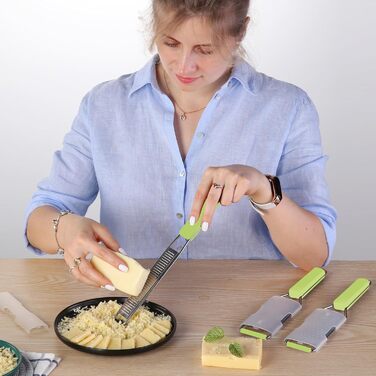 Lemon Zester, Cheese Grater, Citrus Zester, 3 Pack, 304 Stainless Steel, a sharp tool for Parmesan cheese, ginger, garlic, nutmeg, chocolate, vegetables, fruit, dishwasher safe, with