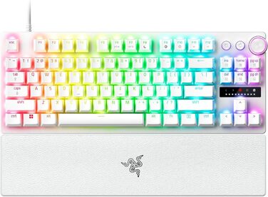 Клавіатура Razer Huntsman V3 Pro TKL Mercury: 60% механічна з оптичними перемикачами Red, Doubleshot PBT, USB-C, QWERTY US-Layout