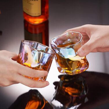 Набір склянок для віскі NiHome (6 шт.), 240 мл, ручної виготовлення, без свинцю, для скотчу, рому та коктейлів. Ідеальний подарунок для поціновувачів віскі