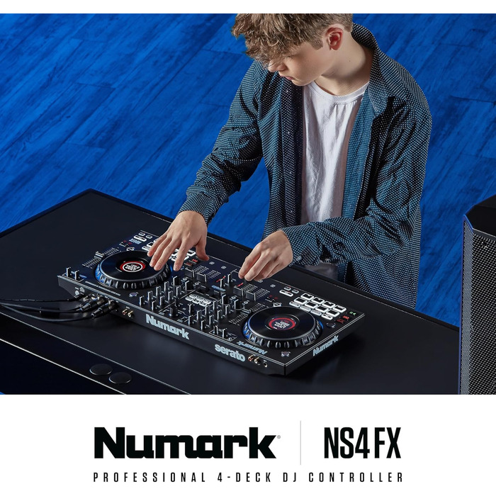 DJ контролер Numark NS4FX 4-канальний з touch-jogwheels, Pads та ефектами, Serato DJ Lite