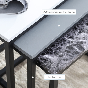 HOMCOM Coffee Table Modern Side Table Coffee Table with Metal Legs and MDF in 3 Colors for Living Room & Decoration