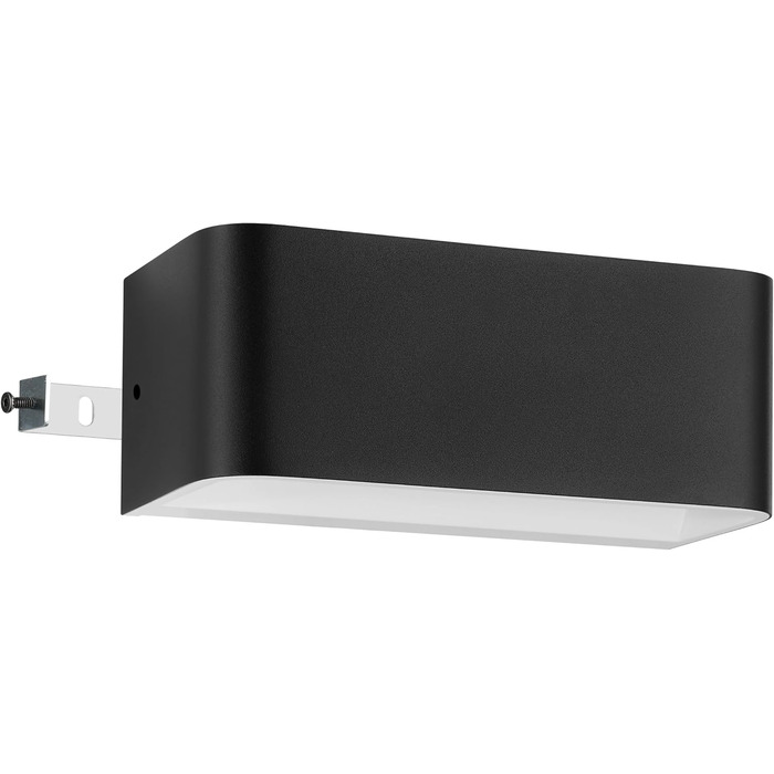 EGLO LED Wall Lamp Sania 5, 1-light wall lamp modern, minimalist, wall lighting made of metal in white, plastic in satin finish, LED bathroom lamp warm white, IP44 (20 cm, black)