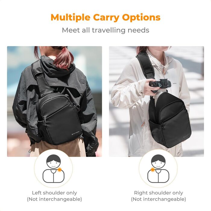 Чорний фоторюкзак K&F Concept для DSLR/SLR камер: компактний, водонепроникний, 5 літрів