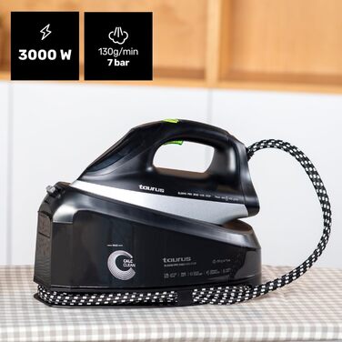Праска Taurus Amazing SSD3000: 3000W, 7 бар, керамічна підошва, 1,5L резервуар, електронний паровий удар