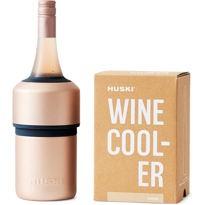Huski Wine Cooler | Award-Winning Design Without Ice | Keeps Wine Cold for Up to 6 Hours | Wine Accessory | Next Generation Ice Bucket | Fits Some Champagne Bottles (Champagne)