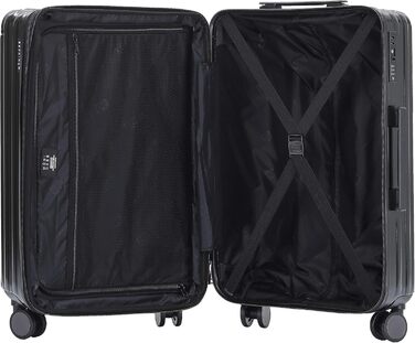 Чорний валіза на 4 колесах з TSA замком та телескопічною ручкою, жорсткий корпус (M816)