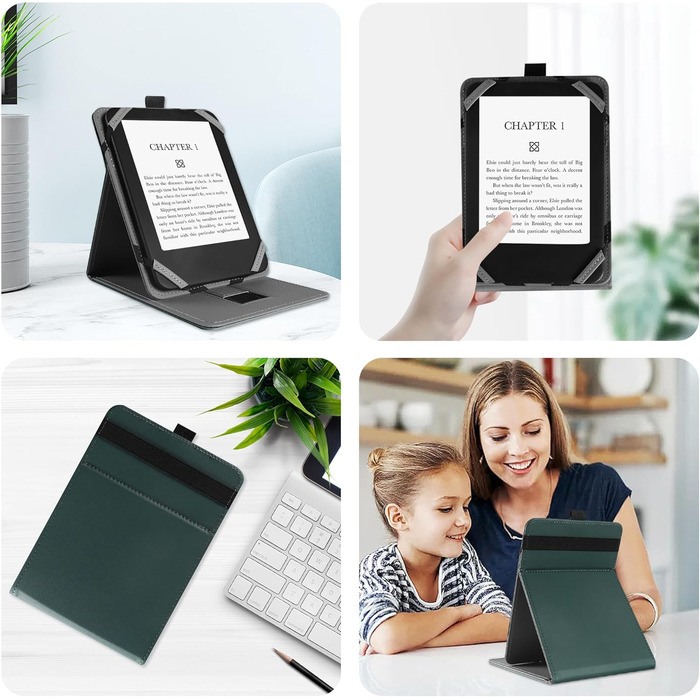 Чохол для Kindle/Kobo/Tolino/Pocketbook/Sony 6-6.8-7 дюймів, універсальний, з петлею, колір м'ята