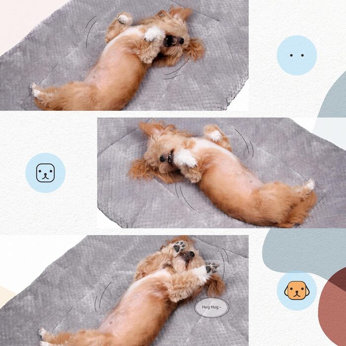 Килимок для собаки/кішки, лежанка, матрац, 60x80 см / 75x110 см, білий/сірий, приємний на дотик, машинне прання