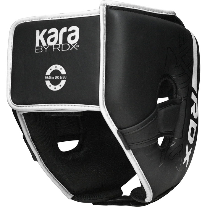RDX Headgear for Kickboxing, Combat Sports, MMA Training - Maya Hide Leather Sparring Headguard, Boxing Helmet, Krav Maga, Muay Thai, Karate & Taekwondo Headgear - Multi-Impact White M
