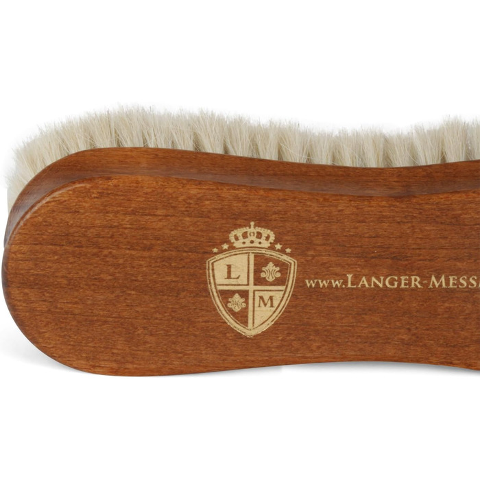 Langer & Messmer Premium Shoe Brush made of fine goat hair for polishing your shoes - The polishing brush for professional shoe care - Shoe brush in shoemaker quality