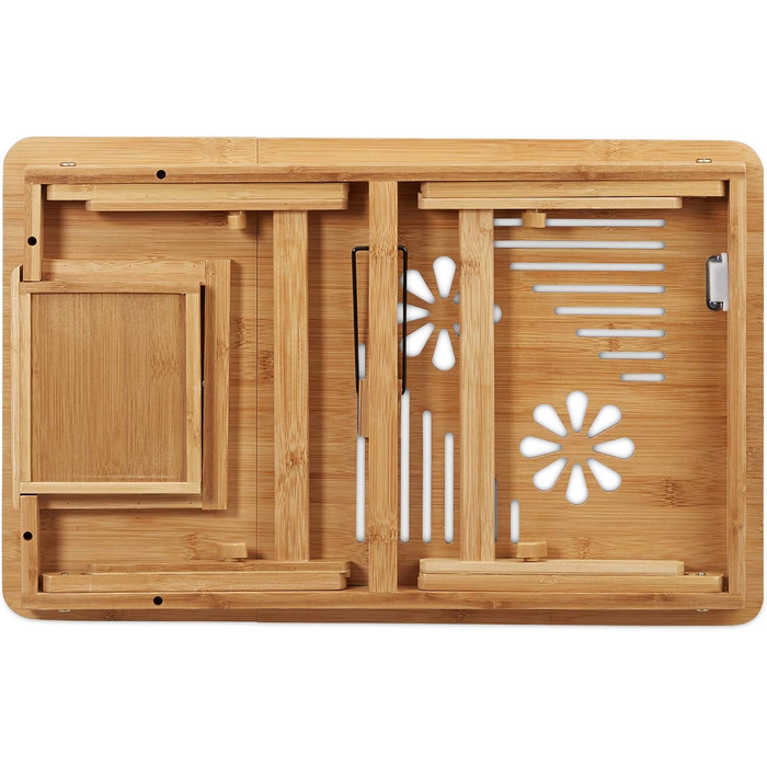 Столик для ноутбука Relaxdays в ліжко, бамбук з ящиком, 30 x 69 x 35 см, натуральний колір