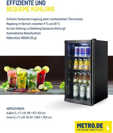 Холодильник для напоїв METRO Professional GSC2125B, 88 л, чорний