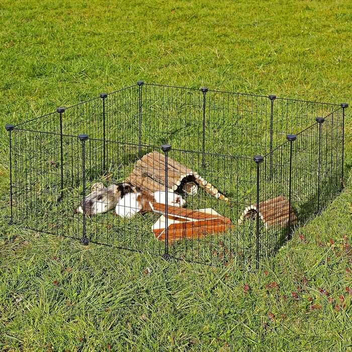 Вольєр для кроликів Lionto: міцний метал, 144x74x46 см, розширюваний, просте збирання та чистка, для дому та вулиці