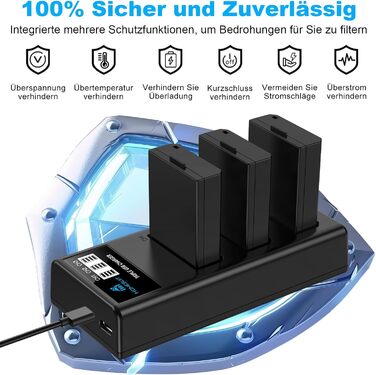 Акумулятор LP-E10 1600mAh Homesuit + LED зарядний пристрій для Canon EOS 1100D, 1200D, 1300D, 2000D, Rebel T3, T5, T6, T7, Kiss X50, Kiss X70 (2 шт. акумулятори + 1 зарядний пристрій)