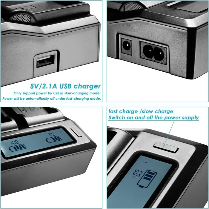 Акумулятор Neewer 6600mAh Li-ION для Sony NP-F970/960/975/570/750/770 з LCD-зарядним пристроєм